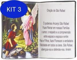 Kit 3 Enfeite Decorativo Resina Livro Arcanjo Rafael