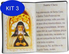Kit 3 Enfeite Decorativo Resina Livro Santa Clara