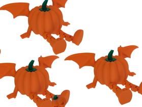 Kit 3 Enfeite Mini Abóbora Articulada Morcego Asa Halloween