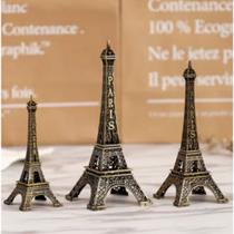 Kit 3 Enfeites Mini Torre Eiffel Metal Paris Decoração