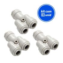 kit 3 Engate Rápido Dmfit Y Tubo 3/8 Saída 2 Vias Tubo 3/8 kit 3 Engate Rápido Dmfit Y Tubo 3/8 Saída 2 Vias Tubo 3/8