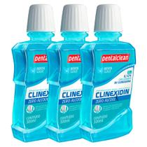 Kit 3 Enxaguante Bucal Digluconato de Clorexidina 0,12% Sem Alcool Degermante Clinexidin 300ml Dentalclean