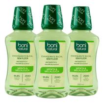 Kit 3 Enxaguantes Bucais Sem Flúor Menta e Melaleuca 250ml Boni Natural Kit 3 Enxaguantes Bucais Sem Flúor Menta e Melaleuca 250ml Boni Natural