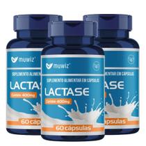 Kit 3 Enzima Lactase Total 180 Cáps 4500 Fcc Alta Concentração Lactose