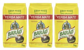 Kit 3 Erva Mate Barão Tipo Uruguay Export 1Kg
