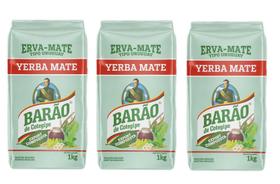 Kit 3 Erva Mate Barão Tipo Uruguay Export Compuesta 1Kg