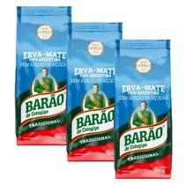 Kit 3 Erva Mate Barão Tradicional Tipo Argentina 500g Kit 3 Erva Mate Barão Tradicional Tipo Argentina 500g