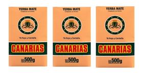 Kit 3 Erva Mate Canárias Te Rojo Y Centella 500g