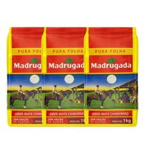 Kit 3 Erva Mate Madrugada Pura Folha Gaúcho Chimarrão 1kg Kit 3 Erva Mate Madrugada Pura Folha Gaúcho Chimarrão 1kg