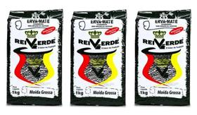 Kit 3 Erva Mate Moída Grossa à Vacuo Rei Verde 1kg