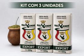 Kit 3 Erva Mate Rei verde Export Padrão Uruguaio Clássica 500g