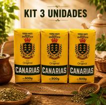 Kit 3 Erva Mate Tradicional Canárias Padrão Uruguaio 500g Kit 3 Erva Mate Tradicional Canárias Padrão Uruguaio 500g
