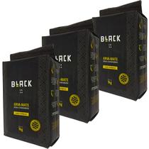 Kit 3 Ervas Mate Chimarrão Black Erva Moagem Fina 1 Kg Tradicional Sem Glúten Sem Lactose