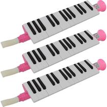 Kit 3 Escaletas Melódica 27 Teclas Rosa New York