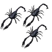 Kit 3 Escorpiões 17x11cm Realista Faz de Conta Pegadinha Brasilflex
