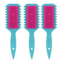 Kit 3 Escova de Cabelo Fitagem Definidora de Cachos Ricca Flex Fita Curl Azul