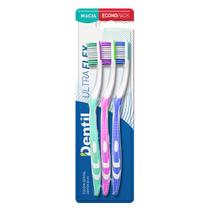 Kit 3 Escova de Dente Adulto Macia Ultra Flex Dentil