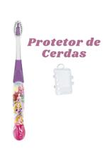 Kit 3 Escova De Dentes Infantil Carros Princesas C/ Protetor