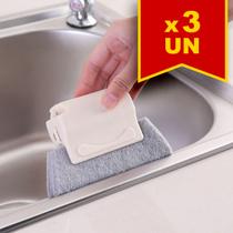 Kit 3 Escova de Limpeza Multiuso ideal para cantos e Janelas