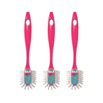 Kit 3 Escova Noviça Longo Alcance Box Pia Piso Ralo Casa