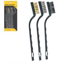 Kit 3 Escovas aço Remover Ferrugem Metais Diferentes Superfícies Kit 3 Escovas aço Remover Ferrugem Metais Diferentes Superfícies