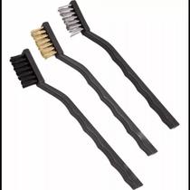 Kit 3 Escovas De Aço Para Limpeza Pesada De Grelha E Churrasqueira
