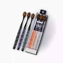 Kit 3 Escovas De Dente com Cabo De Cristal Kit 3 Escovas De Dente com Cabo De Cristal