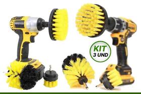 Kit 3 Escovas De Limpeza Pesada Para Parafusadeira Furadeira - TITANIUM