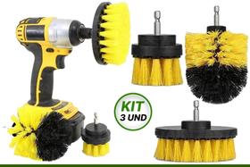Kit 3 Escovas De Limpeza Pesada Para Parafusadeira Furadeira - TITANIUM