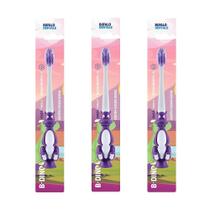 Kit 3 Escovas Dentais Infantil B-Dino Cores Sortidas Búfalo Kit 3 Escovas Dentais Infantil B-Dino Cores Sortidas Búfalo