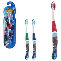 Kit 3 escovas dental infantil carros com capa protetora - ORAL Z