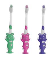 Kit 3 Escovas Dental Infantil Cerdas Macias + Capa Protetora - Ursinho