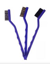 Kit 3 escovas detalhamento nylon aco lat