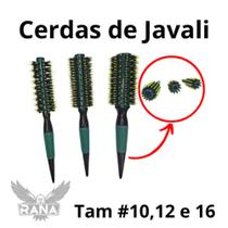 Kit 3 Escovas Javali Cerda Verde Escuro Tam 10/12/16 Termica