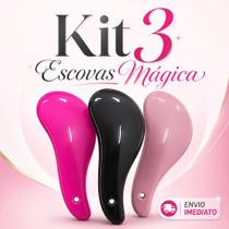 Kit 3 Escovas MÁGICA De Desembaraçar de Cabelo - Escova Gota Kit 3 Escovas MÁGICA De Desembaraçar de Cabelo - Escova Gota