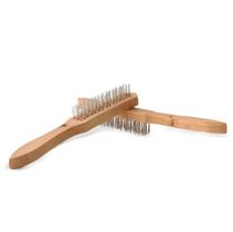 Kit 3 Escovas Manuais com 3 Fileiras de Cerdas Aço Inox