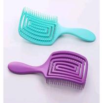 Kit 3 Escovas para cabelo raquete hair quadrada flexível clássico