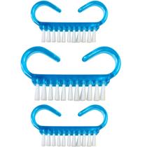 Kit 3 Escovas Para Limpeza Manicure Pedicure Multiuso Cores Sortidas