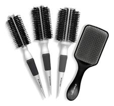 Kit 3 Escovas Thermal Ceramic Profissional Raquete Free Flex Branco Kit 3 Escovas Thermal Ceramic Profissional Raquete Free Flex Branco