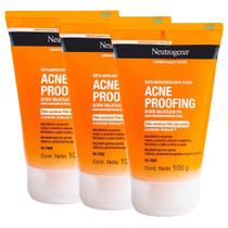 Kit 3 Esfoliantes Neutrogena Acne Proofing 100g Kit 3 Esfoliantes Neutrogena Acne Proofing 100g