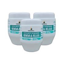 Kit 3 Esfoliantes Renova & Relaxa Natuseiva 210g Menta Copaíba Quartzo Frescor e Renovação