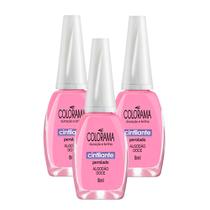 Kit 3 Esmalte Colorama Cor Algodão Doce Perolado Cintilante com 8ml
