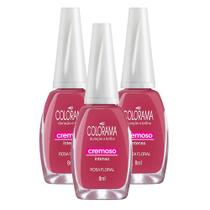 Kit 3 Esmalte Colorama Cor Rosa Floral com 8ml
