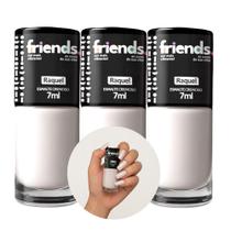 Kit 3 Esmalte Cremoso Branco Raquel Friends 7ml Cor Vibrante Kit 3 Esmalte Cremoso Branco Raquel Friends 7ml Cor Vibrante