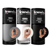 Kit 3 Esmalte Cremoso Cinza Branco Preto Luana Raquel Karin Friends 7ml Cor Vibrante Kit 3 Esmalte Cremoso Cinza Branco Preto Luana Raquel Karin Friends 7ml Cor Vibrante