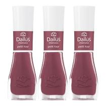 Kit 3 Esmalte Dailus Color Cor Petit Four com 8ml Kit 3 Esmalte Dailus Color Cor Petit Four com 8ml