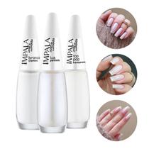 Kit 3 Esmalte Impala Francesinha Top Pop, Lua e Branco