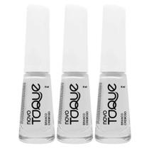 Kit 3 Esmalte Novo Toque Branco Cintilante 8ml