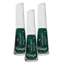 Kit 3 Esmalte Novo Toque Celebration Glitter Cor Estrela da Noite 8ml