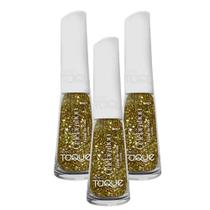 Kit 3 Esmalte Novo Toque Celebration Glitter Cor Noite de Gala 8ml